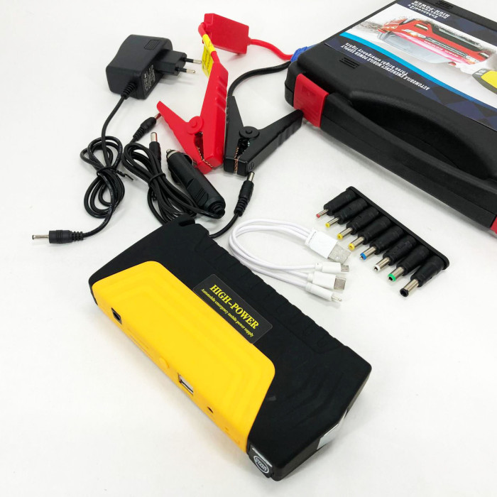 Пускозарядка з акумулятором 50800 mAh Пуско-зарядний пристрій з ліхтариком, Пусковий пристрій для акб
