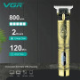 Тример для волосся і бороди VGR V-091 LED 3 насадки, Підстригальна машинка, Машинка окантувальна