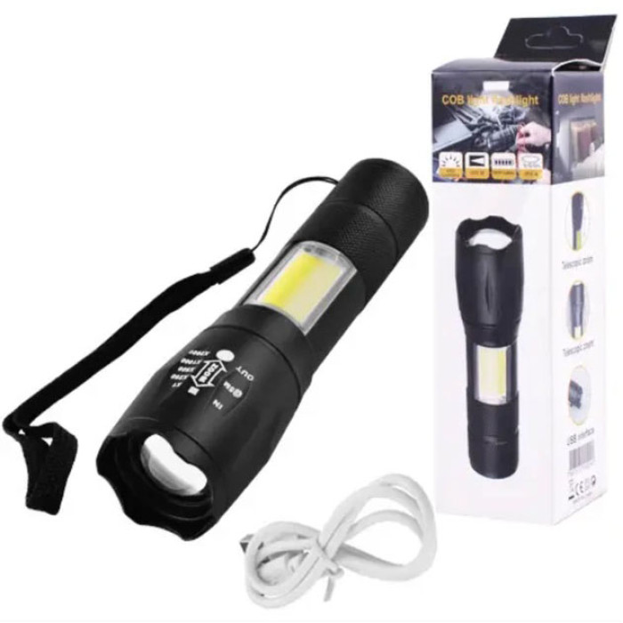 Ліхтарик акумуляторний ручний Bailong BL-29 діод T6 + COB зарядка від USB, ліхтарик led, водонепроникний