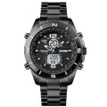 Годинник наручний чоловічий SKMEI 1670BKWT BLACK-WHITE, Армійський годинник протиударний. Колір: чорний