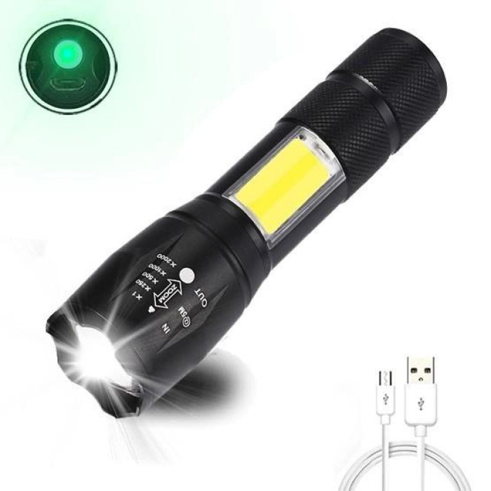 Ліхтарик акумуляторний ручний Bailong BL-29 діод T6 + COB зарядка від USB, ліхтарик led, водонепроникний