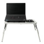 Складаний столик для ноутбука LD-09 E-Table, столик з охолодженням 2 USB кулера, Стіл підставка з вентиляцією