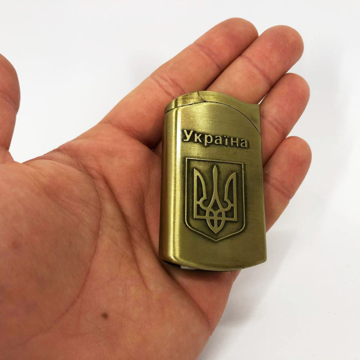 Турбо запальничка, кишенькова запальничка "Україна" 98465, Запальнички подарунки для чоловіків, Запальничка п'єзо турбо