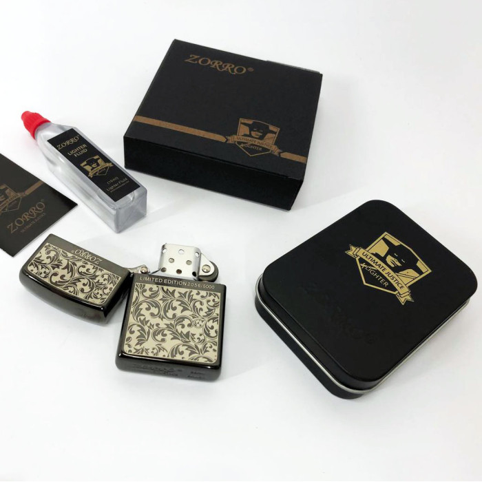 Запальничка бензинова Zorro HL-299, запальничка на день народження, запальничка у подарунковому футлярі