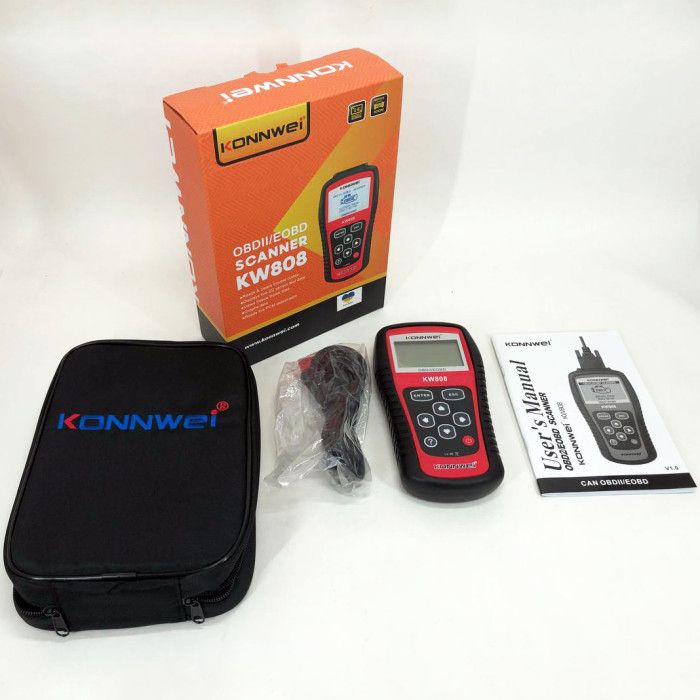 Автомобільний діагностичний сканер Konnwei KW808 OBD II/EOBD, Автотестер універсальний Адаптер