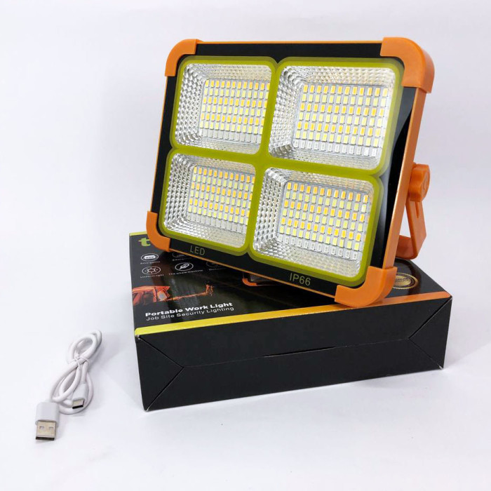 Потужний ліхтар - прожектор із сонячною панеллю та функцією Power bank Solar LED light 12000 mAH