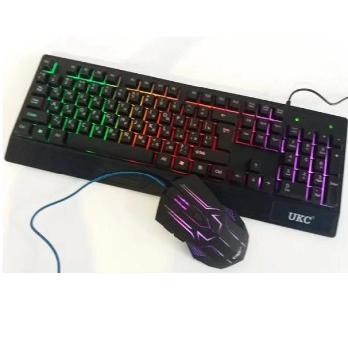 Клавіатура+мишка UKC з LED підсвічуванням від USB M-710, клавіатура ігрова з підсвічуванням та мишкою