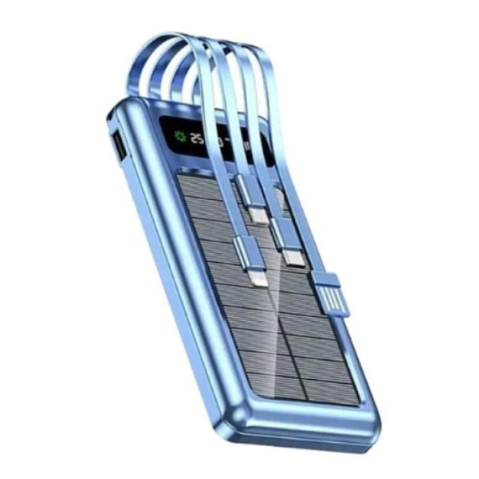 Портативний зарядний пристрій на 20000mAh, Power Bank на сонячній батареї, для планшета. Колір: синій