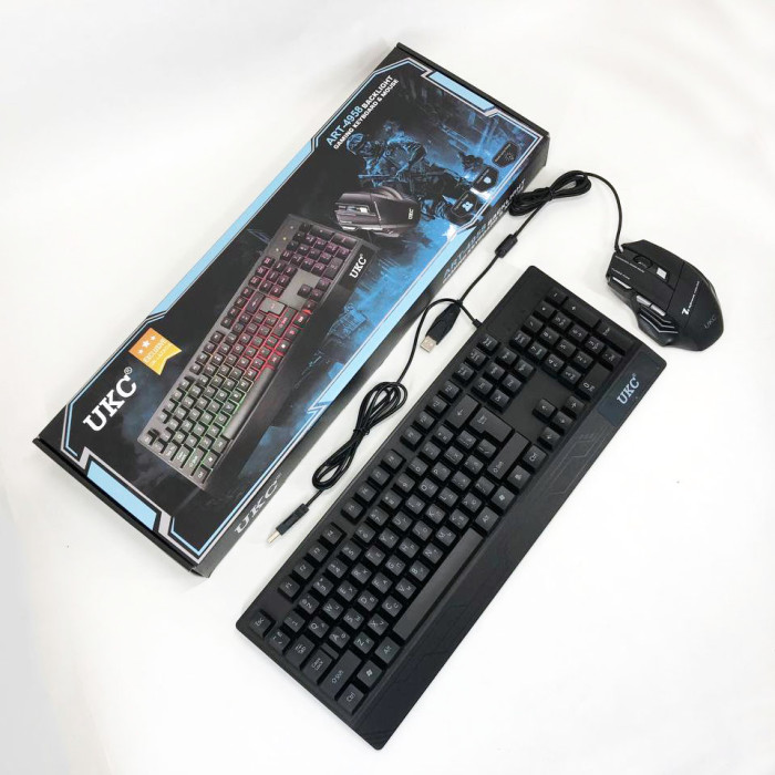 Клавіатура+мишка UKC з LED підсвічуванням від USB M-710, клавіатура ігрова з підсвічуванням та мишкою