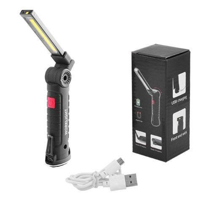 Ліхтар кемпінг W51-SMD+COB, поворот на 180º+180º, магніт, затискач, гак для підвісу, вбудований акумулятор