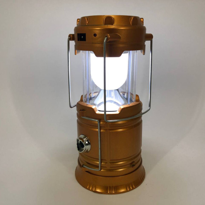 Туристичний ліхтар лампи на сонячній батареї з павером CAMPING MH-5800T (6+1 LED). Колір: коричневий
