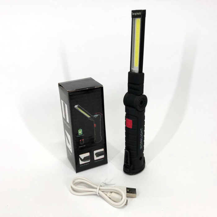 Ліхтар кемпінг W51-SMD+COB, поворот на 180º+180º, магніт, затискач, гак для підвісу, вбудований акумулятор