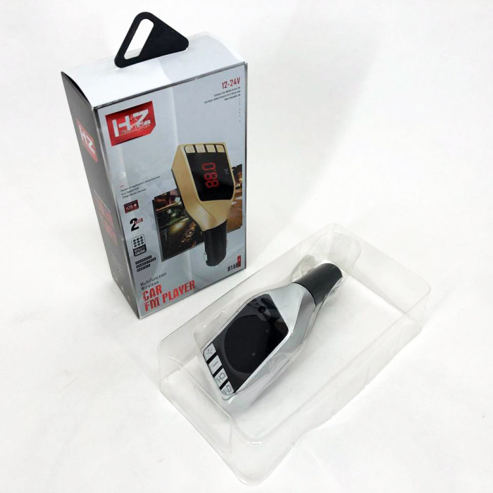 Автомобільний FM трансмітер модулятор H15 Bluetooth MP3, Bluetooth модулятор в машину. Колір: срібний