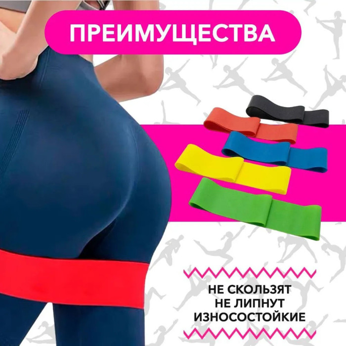 Гумка для фітнесу Fit Simplify GO DO 5 шт, спортивна гумка для тренувань, гума для тренувань