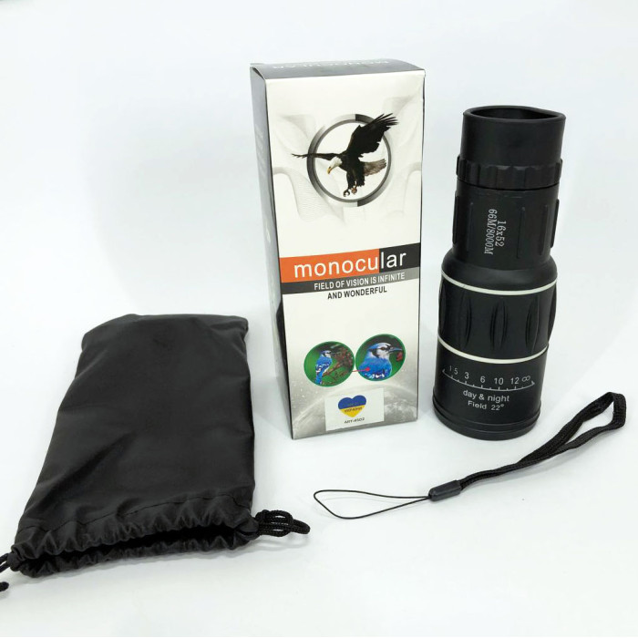 Монокуляр Bushnell 16x52 PowerView монокль, Бушнел, підзорна труба з чохлом