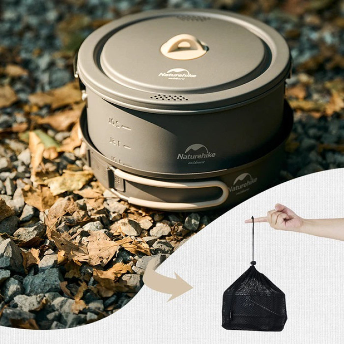 Набір посуду Naturehike CNH22CJ002 2 каструлі казанок сковорідка