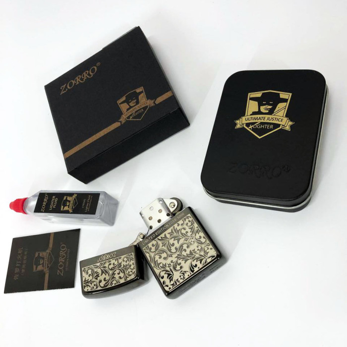 Запальничка бензинова Zorro HL-299, запальничка на день народження, запальничка у подарунковому футлярі