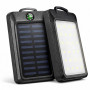 УМБ Power Bank Solar 18000 mAh мобільне зарядне з сонячною панеллю та лампою, Power Bank Charger Black