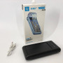 Портативний зарядний пристрій на 10000mAh, Power Bank на сонячній батареї, заряджання. Колір: чорний