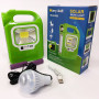 Ліхтар кемпінг переносний 6399А - LED+COB, power bank, 2x18650, сонячна батарея. Колір: зелений