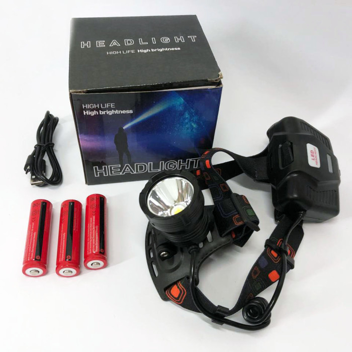 Ліхтар налобний X-Balong XQ-218-HP50 акумуляторний LED zoom з функцією Power Bank 3 режими роботи