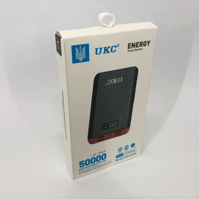Акумулятор портативний павербанк POWER BANK UKC ART-4148/4204. 50000mah, 4USB, зовнішній акумулятор