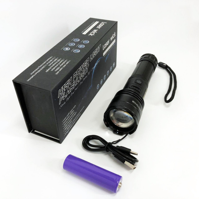 Ліхтарик PLD-P815 White Laser LED PM10-TG+COB, Ліхтарик тактичний акумуляторний ручний