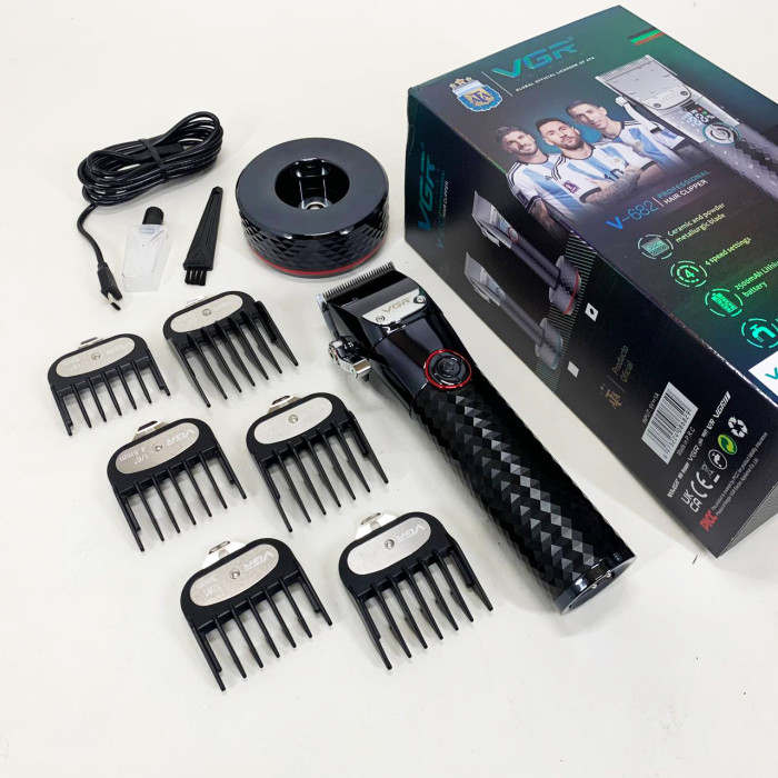 Професійна бездротова машинка для стрижки VGR V-682 RED тример для волосся