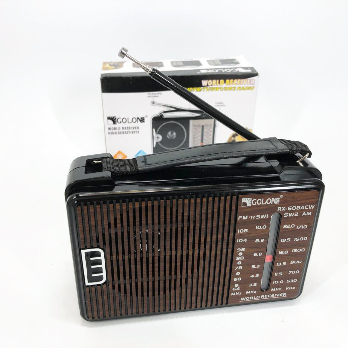 Радіоприймач GOLON RX-608 всехвильовий на батарейках + підтримка USB/microSD/MP3/WMA