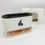 Лампа зволожувач повітря Docsal Flame 3 в 1 з соляним камінням, Портативний зволожувач лампа біла
