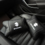 Набір шкіряних подушок Suzuki з вишивкою логотипу + брелок у подарунок для авто