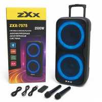 Акустична переносна колонка ZXX-7575 300 Вт акумуляторна з мікрофонами 80х39х33 см