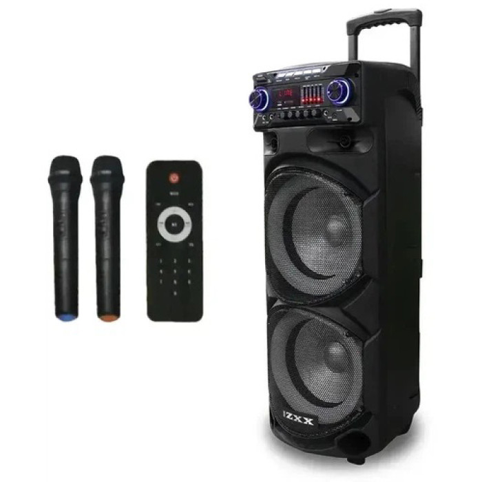 Музична колонка ZXX-9292 акумуляторна акустична система з 2-ма радіомікрофонами пульт управління