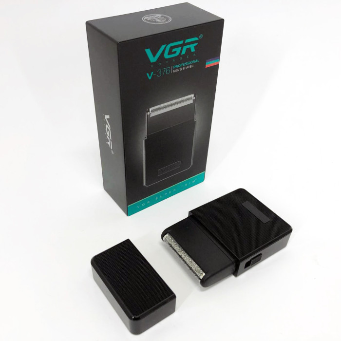 Електробритва VGR V-376 BLACK шейвер, Бюджетна машинка для стрижки бороди, Бездротова електробритва