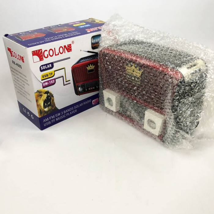 Радіоприймач Golon RX-455S USB / акумулятор сонячна панель, Радіоприймач з гарним прийомом для дачі