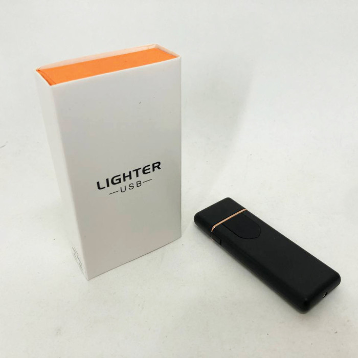 Електрозапальничка USB ZGP ABS, сенсорна електрична запальничка спіральна. Колір чорний