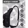 Чоловіча тактична сумка, велика укріплена сумка-слінг через чорне плече