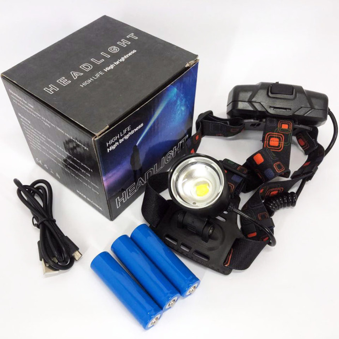 Ліхтар налобний X-Balong XQ-219-HP50 акумуляторний LED zoom з функцією Power Bank 3 режими роботи