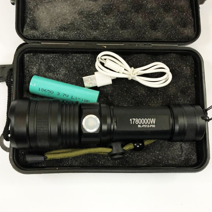Ліхтар P512-HP50, ЗУ micro USB, 1x18650/3xAAA, zoom, потужний ручний ліхтарик, кишеньковий міні ліхтар