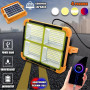 Потужний ліхтар - прожектор із сонячною панеллю та функцією Power bank Solar LED light 12000 mAH