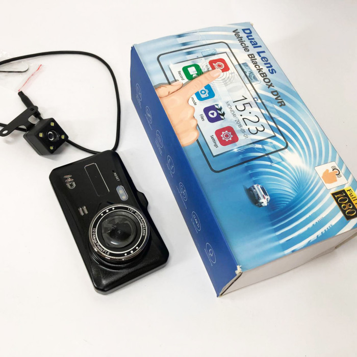 Автомобільний відеореєстратор із двома камерами T672, LCD 4", 1080P Full HD, з підтримкою нічного бачення