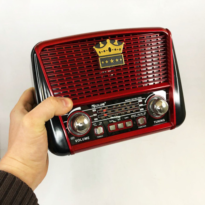 Радіоприймач Golon RX-455S USB / акумулятор сонячна панель, Радіоприймач з гарним прийомом для дачі
