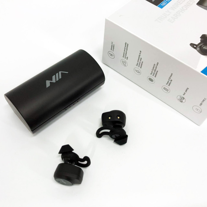 Навушники Bluetooth NIA NB710 з кейсом чорні бездротові, Навушники для тренувань сенсорні бездротові