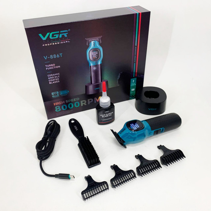 Тример для стрижки волосся VGR V-886T BLUE 8000RPM