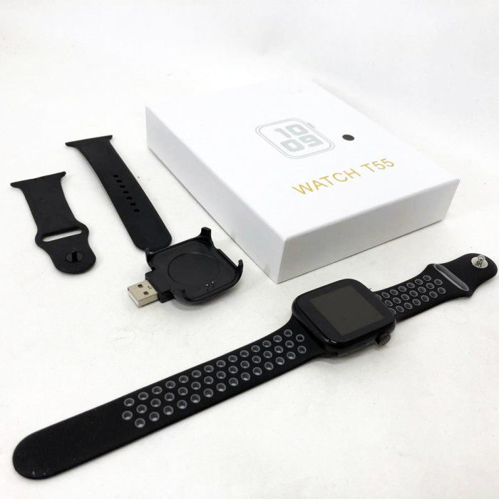 Розумний смарт годинник Smart Watch T55 з 2 ремінцями, підтримка дзвінків, спортивні режими, вологозахист ip 67