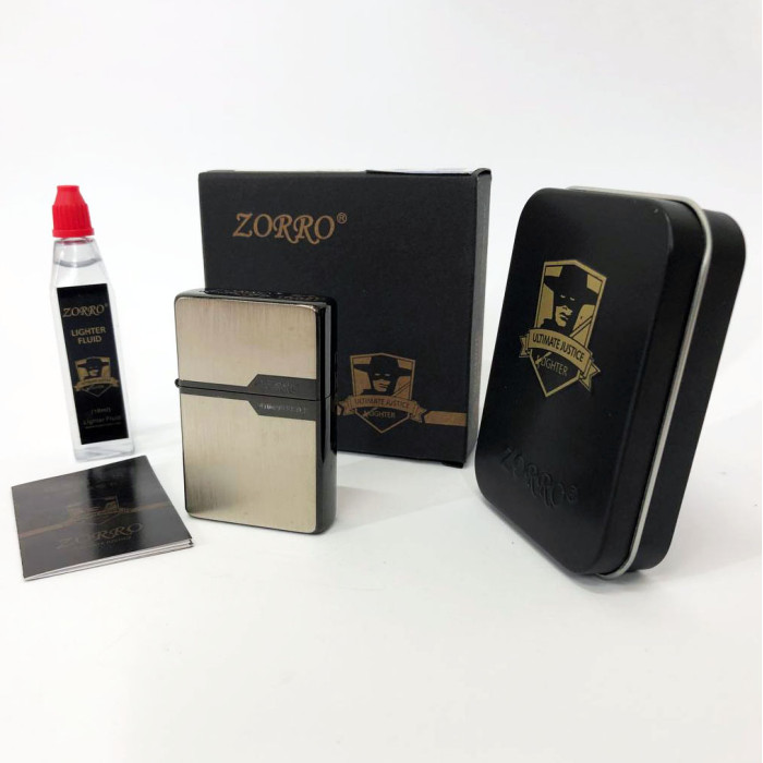 Запальничка бензинова Zorro HL-296, подарункова запальничка сувенірна, запальничка на день народження.