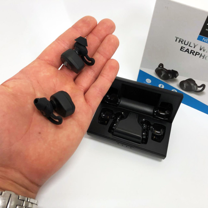 Навушники Bluetooth NIA NB710 з кейсом чорні бездротові, Навушники для тренувань сенсорні бездротові