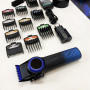 Професійна машинка для стрижки волосся VGR V-001 BLUE з дисплеєм 9000 об/хв та 10 насадками 1,5-24 мм