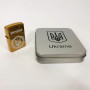 Дугова електроімпульсна USB Юсб запальничка Україна металева коробка HL-447. Колір: золотий