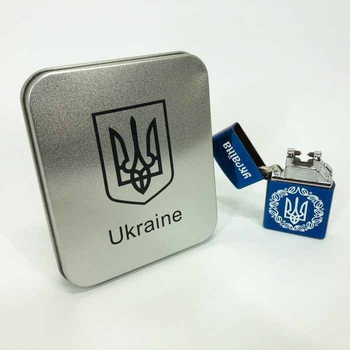Дугова електроімпульсна запальничка USB металева коробка HL-447. Колір: синій